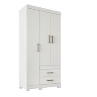 Guarda Roupa Solteiro com Pés 3 portas 2 gavetas Star Santos Andirá Branco