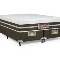 Cama Box + Colchão Castor Queen Silver Star Air One Face Tecnopedic 158x198x59cm