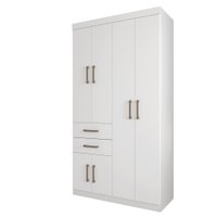 Guarda Roupa Solteiro 6 portas 2 gavetas Verona Santos Andira Branco