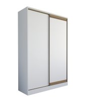 Guarda Roupa Solteiro 2 Portas Correr 3 Gavetas Oasis Santos Andira Branco