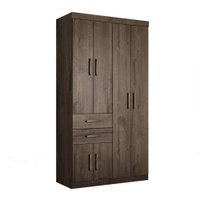 Guarda Roupa Solteiro 6 portas 2 gavetas Verona Santos Andira Ébano