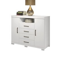 Cômoda Casal Havana Master 2 Portas 4 Gavetas com Pés Santos Andirá Branco
