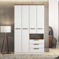 Guarda Roupa com 4 Portas e 3 Gavetas New Conect Santos Andirá 609672