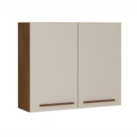 Armário para Cozinha 2 Portas 80cm Pérola Valdemóveis Chocolate/Off White