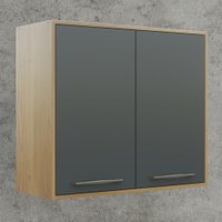 Armário Aéreo para Cozinha 2 Portas 80 cm Áustria Valdemóveis Cinamomo/Grafite