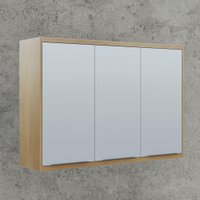 Armário para Cozinha 3 Portas Detalhe em Vidro 120cm Itália Valdemóveis Cinamomo/Off White