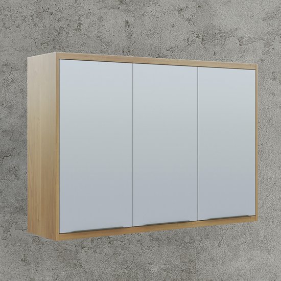 Armário para Cozinha 3 Portas Detalhe em Vidro 120cm Itália Valdemóveis Cinamomo/Off White