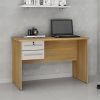 Mesa para Computador Com 2 Gavetas Byte Valdemóveis Off White/Cinamomo