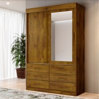 Roupeiro 2 Portas 6 Gavetas Vision Rovere Rustico