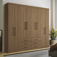 Guarda Roupa Casal 8 Portas 6 Gavetas Havana Master Santos Andirá Jatobá