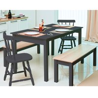 Mesa de Jantar Ditália 2Bancos 2Cad JA-220+JA-225 Preto