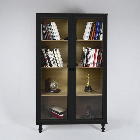 Armário Multiuso 2 portas de vidro Ditália C/Kit Luz E-957 611564