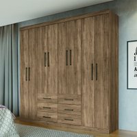 Guarda Roupa Casal 8 Portas 6 Gavetas Liverpool Santos Andira Atacama