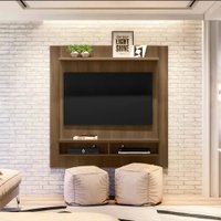 Painel Home Capri Smart para TVs de até 43 polegadas Linea Brasil - Avelã/Off White