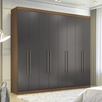Guarda-Roupa Casal 8 Portas Com 4 Gavetas Havana Master Vip  Santos Andirá Jatobá/Grafite