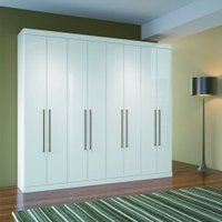 Guarda-Roupa Casal 8 Portas C/ 4 Gavetas Havana Master Vip  Santos Andirá Branco