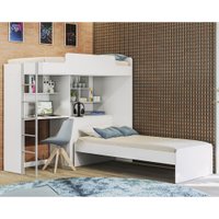Beliche Solteiro New Office com Escrivaninha e Tomada Santos Andira 	 Branco TX