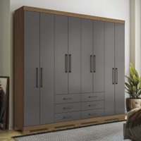 Guarda Roupa Casal 8 Portas 6 Gavetas c/ Pes Santos Andira