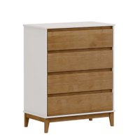 Cômoda 4 Gavetas Finestra Prata Off White e Freijo 2801BF