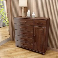Cômoda 6 Gavetas 1 Porta Finestra Ouro Café 2241W
