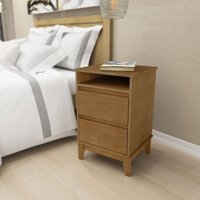Mesa de Cabeceira 2 Gavetas com Nicho Finestra Prata Freijo 2800F