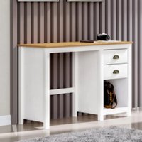 Mesa Escrivaninha 2 Gavetas Finestra Topazio Branco e Carvalho 9138BV