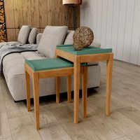 Mesa de Canto Finestra Kit 2 Peças Milao Verde e Freijo 2910VEF