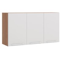 Armário Aéreo Ditália Aspen 120 Triplo Carv/Br CD-217 Carvalho/Branco