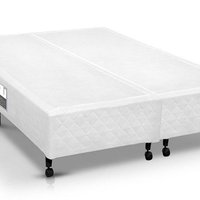Cama Box Simples Castor Queen Poli Branco 158x198x27cm