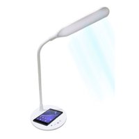 Luminária LED flexível Vivitar PWRFL com base para carga sem fio de Smartphone Branca