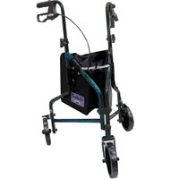 Andador Biowalk dobrável com 3 rodas - Azul