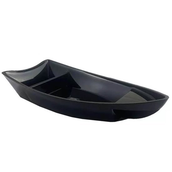Barca para Sushi Comida Japonesa Oriental Preto Uno Coza Plástico 27,5x13cm