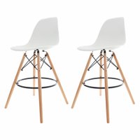 Kit 2 Banquetas Alta Charles Eames Eiffel Branca