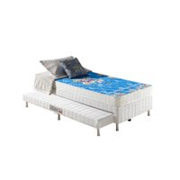 Cama Box Com Bicama Solteiro Branca + Colchão Espuma D20 San Antonio 88x188x51cm 603605