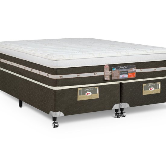 Cama Box + Colchão Castor King Silver Star Air One Face Tecnopedic 180x200x59cm 334241