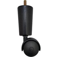 1 Pé de Cama Box Solteiro Casal Pés para Móveis Rodizio Peça Preto 606451