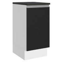 Balcão Armário de Cozinha 100% MDF 40 cm 1 Porta Branco/Preto Acordes Madesa Balcão Armário de Cozinha 100% MDF 40 cm 1 Porta Branco/Preto Acordes Madesa