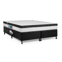 Cama Box + Colchão Castor Queen Montblanc One Face D45 158x198x52cm Branco/Preto