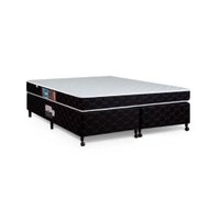 Cama Box + Colchão Castor Queen Montblanc Double Face D33 158x198x42cm Branco/Preto