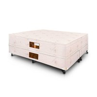 Cama Box + Colchão Castor Queen Hotel Collection Fire Retardant Double Face Pocket 158x198x60cm Creme