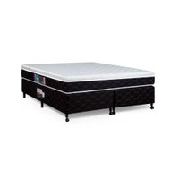 Cama Box + Colchão Castor Queen Montblanc One Face D33 158x198x52cm Branco/Preto