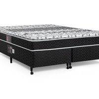 Cama Box + Colchão Castor Queen Class One Face Tecnopedic 158x198x52cm Cinza Escuro
