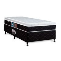 Cama Box + Colchão Castor Solteiro Montblanc One Face D33 96x203x52cm Branco/Preto