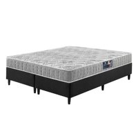 Cama Box Queen Preta + Colchão Hanover Espuma D33 Bordado 158x198x54cm