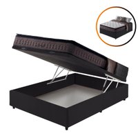 Cama Box Baú Casal + Colchão Molas Ensacadas Visco Gel Nashville Pillow Top 138x188x72cm