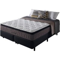 Cama Box Queen Preta + Colchão Molas Ensacadas Nashville 158x198x67cm