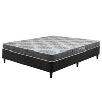 Cama Box Viúva Preta + Colchão Washington Espuma D23 Liso 128x188x51cm