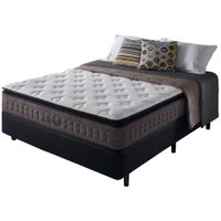 Cama Box Casal Preta + Colchão Molas Ensacadas Nashville 138x188x67cm