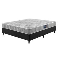 Cama Box Casal Preta + Colchão Hanover Espuma D33 Bordado 138x188x51cm