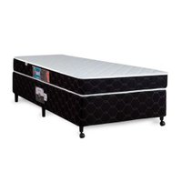 Cama Box + Colchão Castor Solteiro Montblanc Double Face D33 120x203x45cm Preto/Branco
